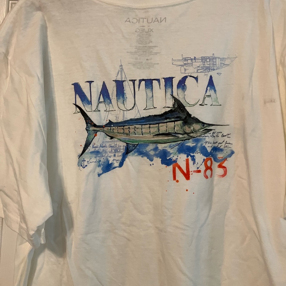 Nautica T-Shirt Men's XL White Short Sleeve  N-83 Comfort NWT! - Picture 2 of 2